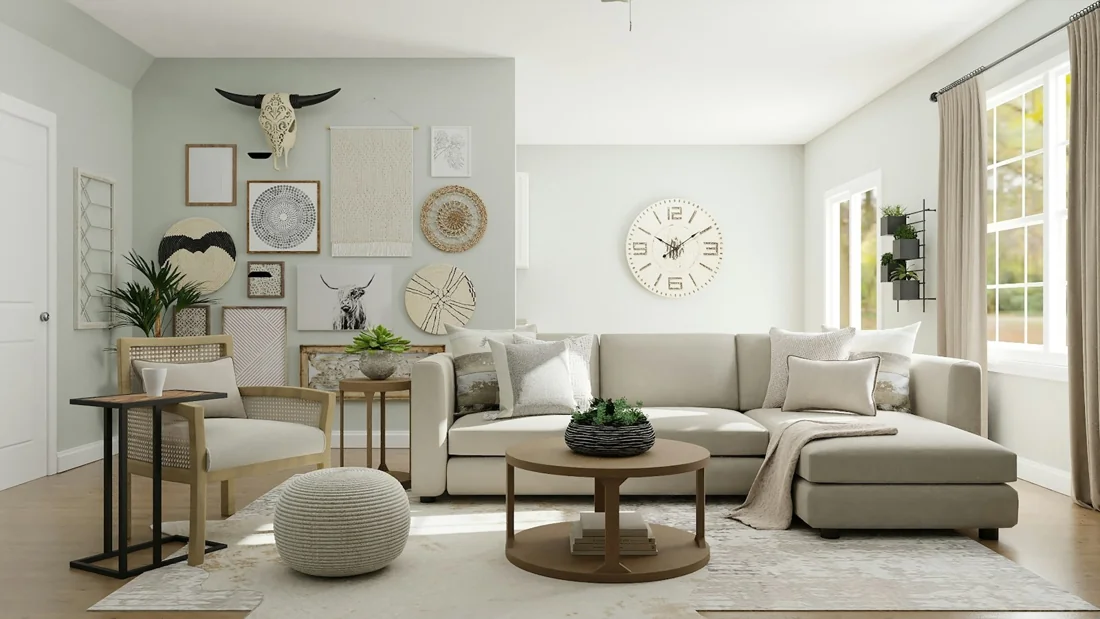 A bright interior with soft furnishings and considered details